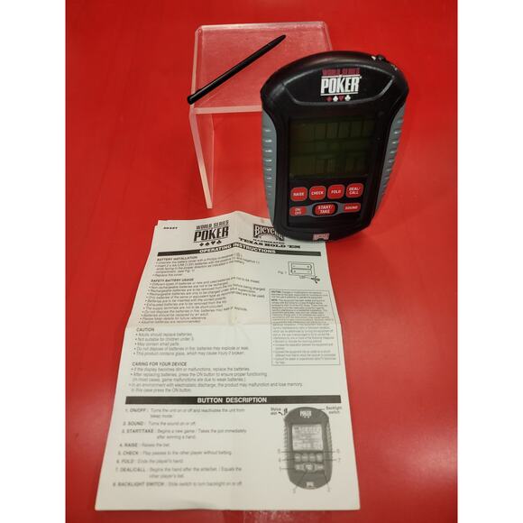 Bicycle Texas Hold Em Poker Handheld Game World Series Illuminated - Picture 1 of 6